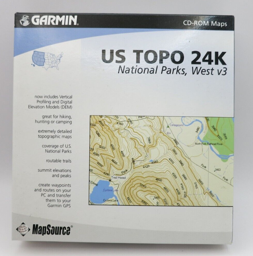 Garmin US TOPO 24K, National Parks, West v3 - Sealed CD