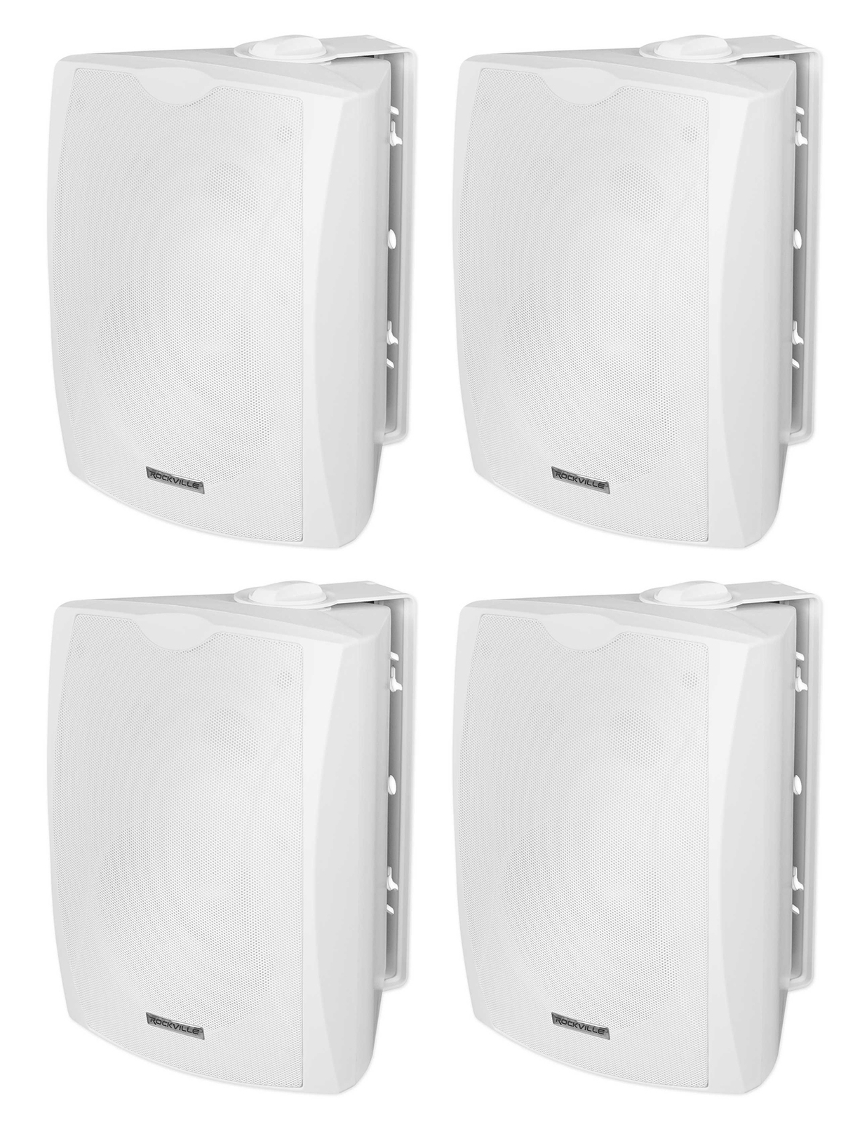 4 Rockville WET-5W 70V 5.25" IPX55 White Commercial Indoor/Outdoor Wall Speakers