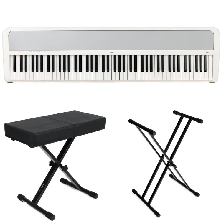 Korg B2+ Digital Piano Essentials Bundle - White