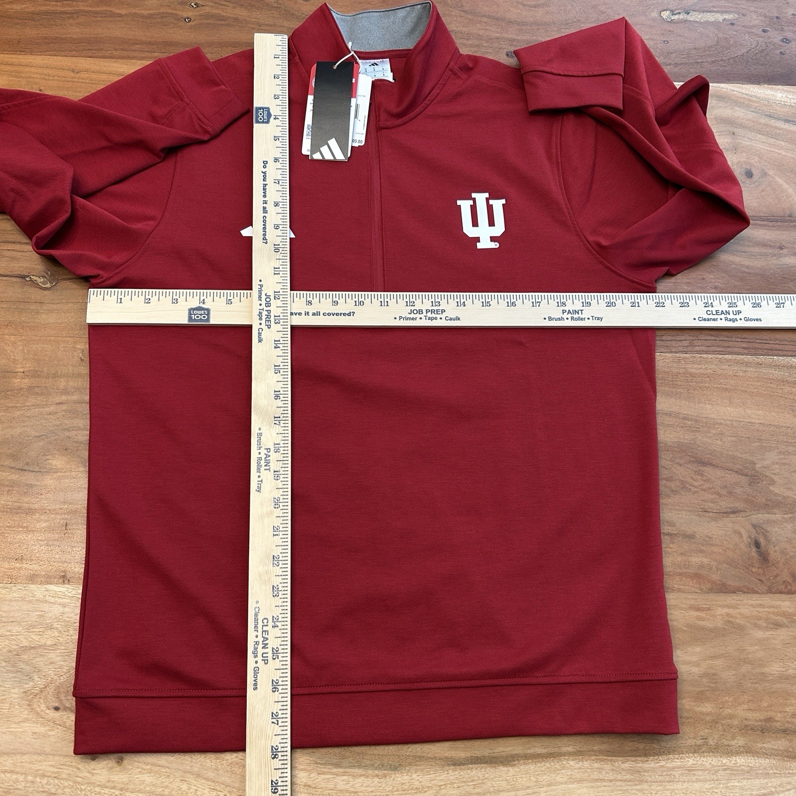 NWT Adidas Indiana Hoosiers Elevated 1/4 Zip Pullover Jacket Mens MEDIUM $100