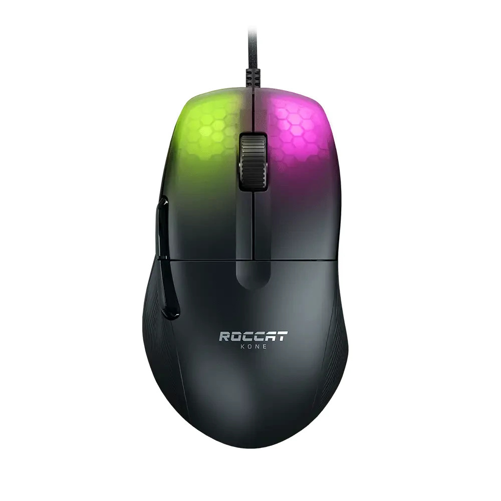 ROCCAT KONE PRO Black Gaming Mouse – Black RGB Lighting Owl-Eye 19K 90905-400-02