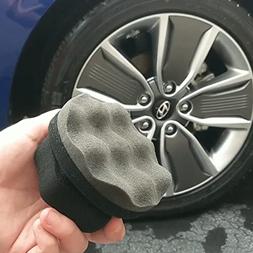IPELY 2 Pack Large Tire Shine Applicator Pad, Durable Applicator-2Pack, Gray