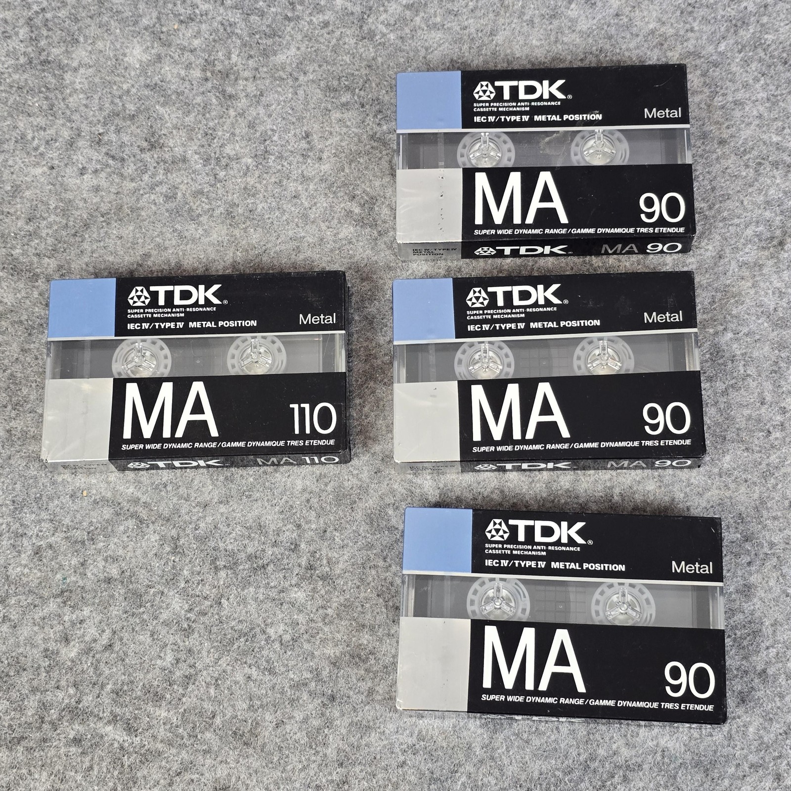 TDK MA-90 MA-110 Metal Blank Cassette Tapes Lot Of 4 New Sealed Black Audio
