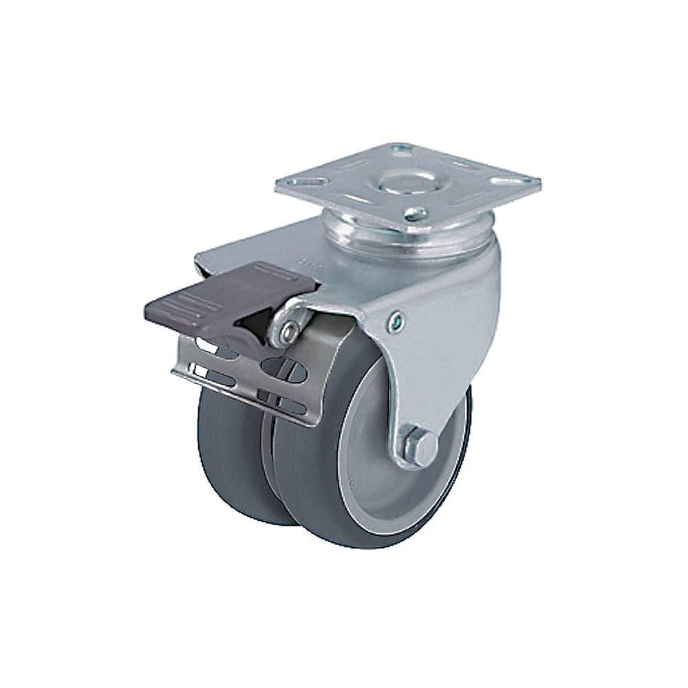 GRAINGER APPROVED LDA-TPA 75G-FI Plate Caster,Swivel,Rubber,4"H 490V38