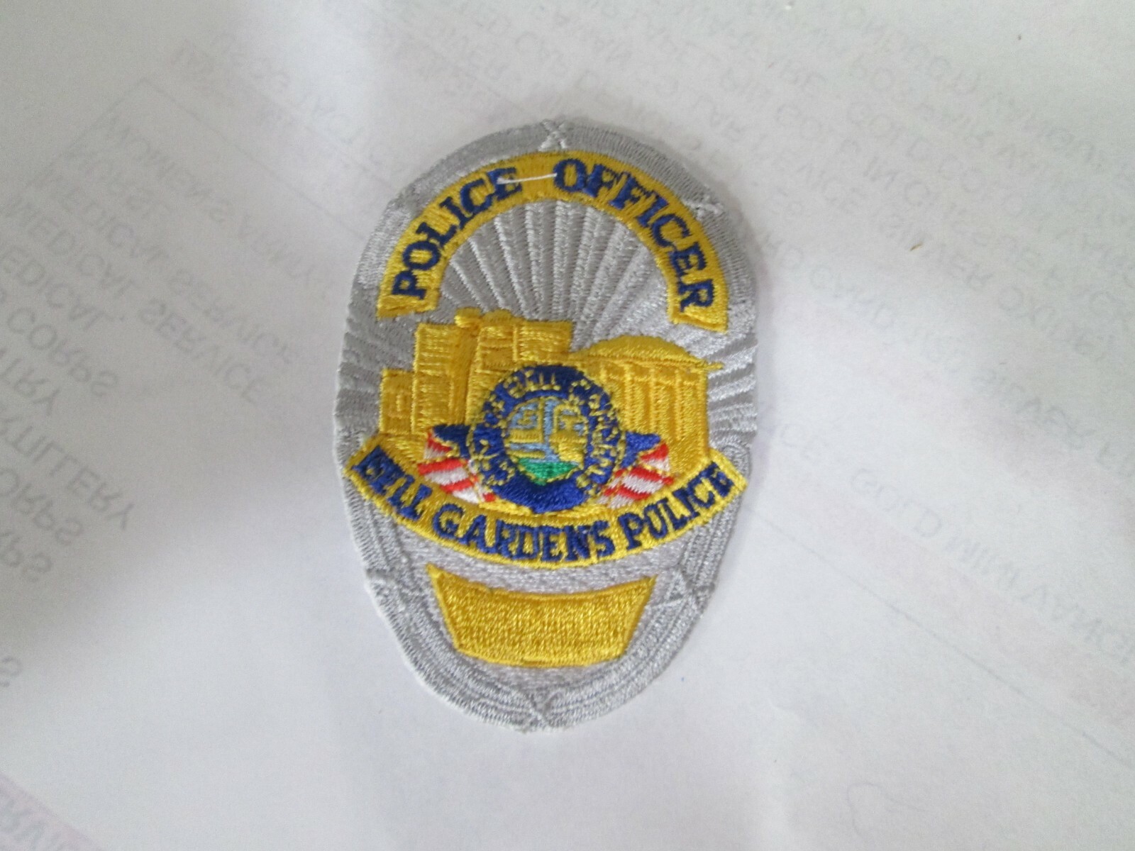 PATCH OLDER SEW ON POLICE OFFICER BELL GARDENS POLICE
