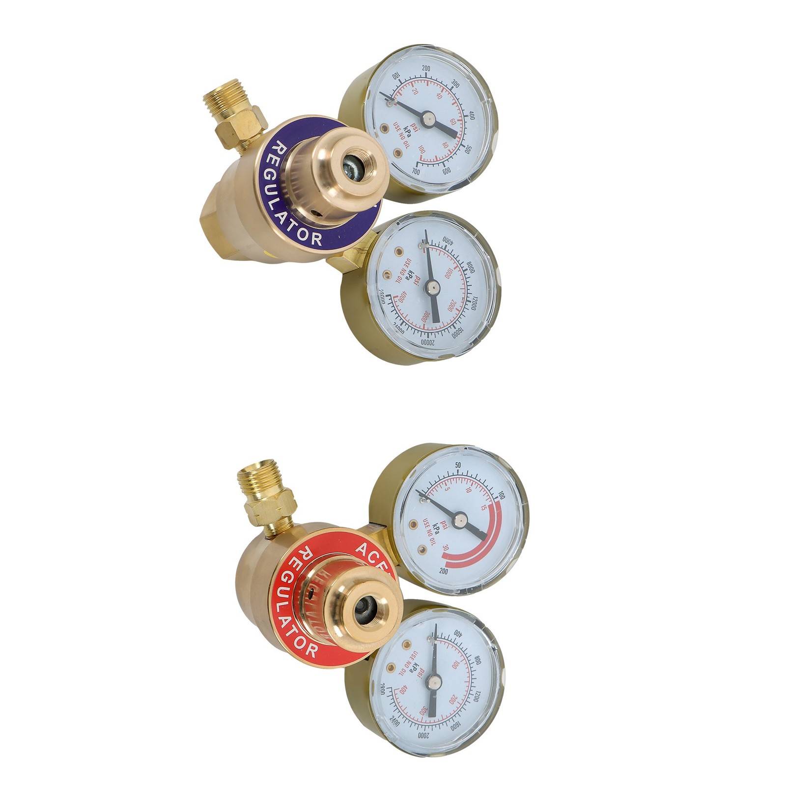 OXYGEN & ACETYLENE Regulators Fit Victor Gas Torch Cutting Solid Brass 4 Welding