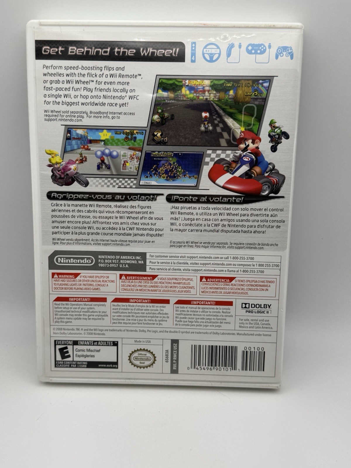 Mario Kart Nintendo Wii Game REPLACEMENT CASE ONLY - NO GAME