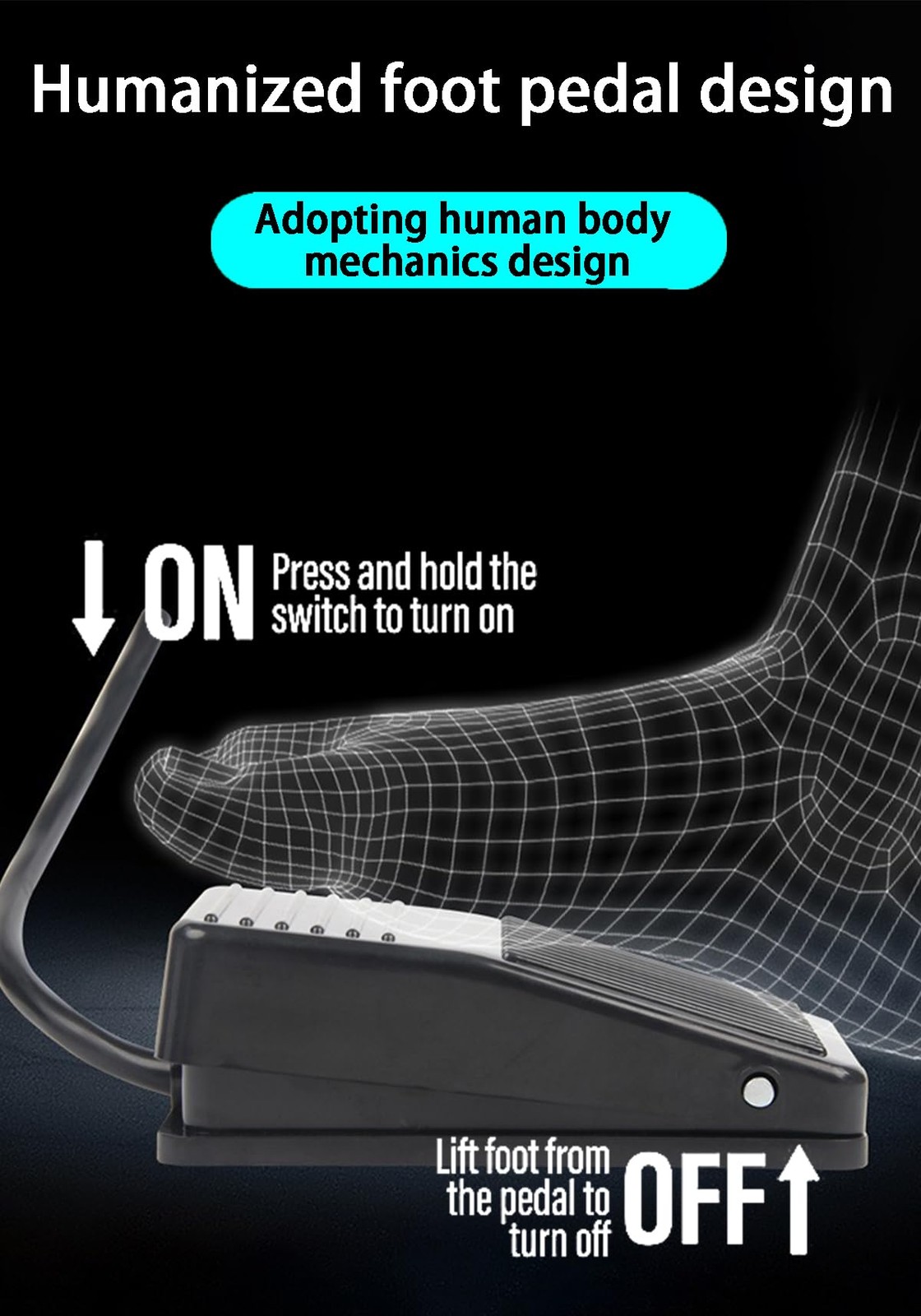 Foot Switch Foot Operated Pedal Controller On/Off Power Switch Woodworking