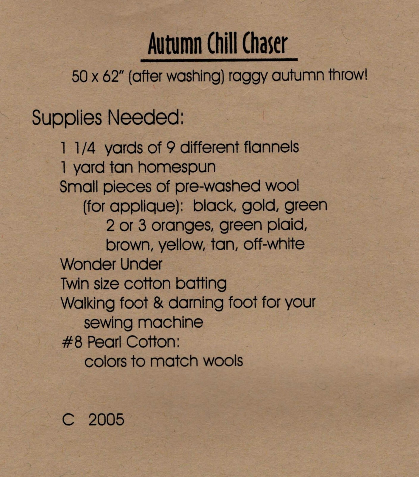 Autumn Chill Chaser Throw Quilt Pattern by Backyard Friends 361