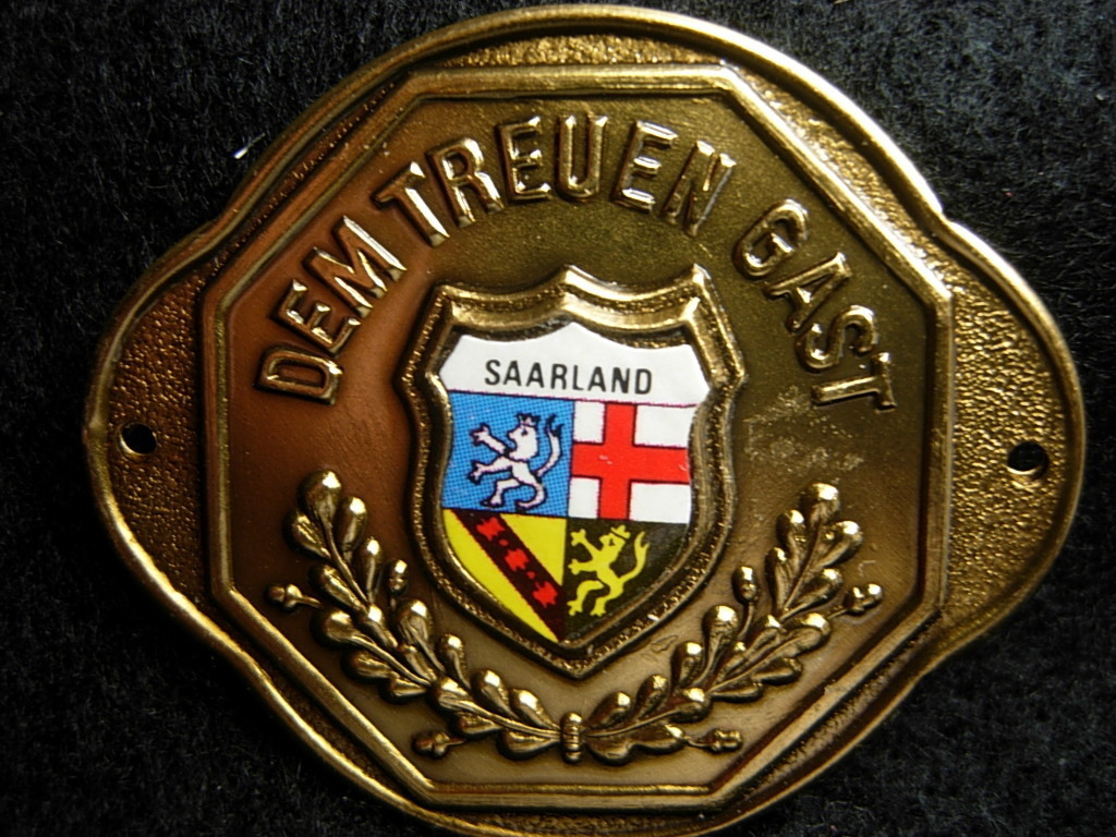Saarland new badge stocknagel hiking medallion G9861