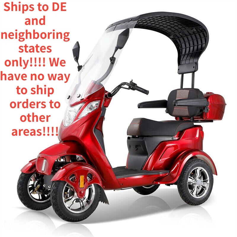 Four Wheels Mobility Scooter w/ Detachable Roof 1000W Powered for Seniors Adults