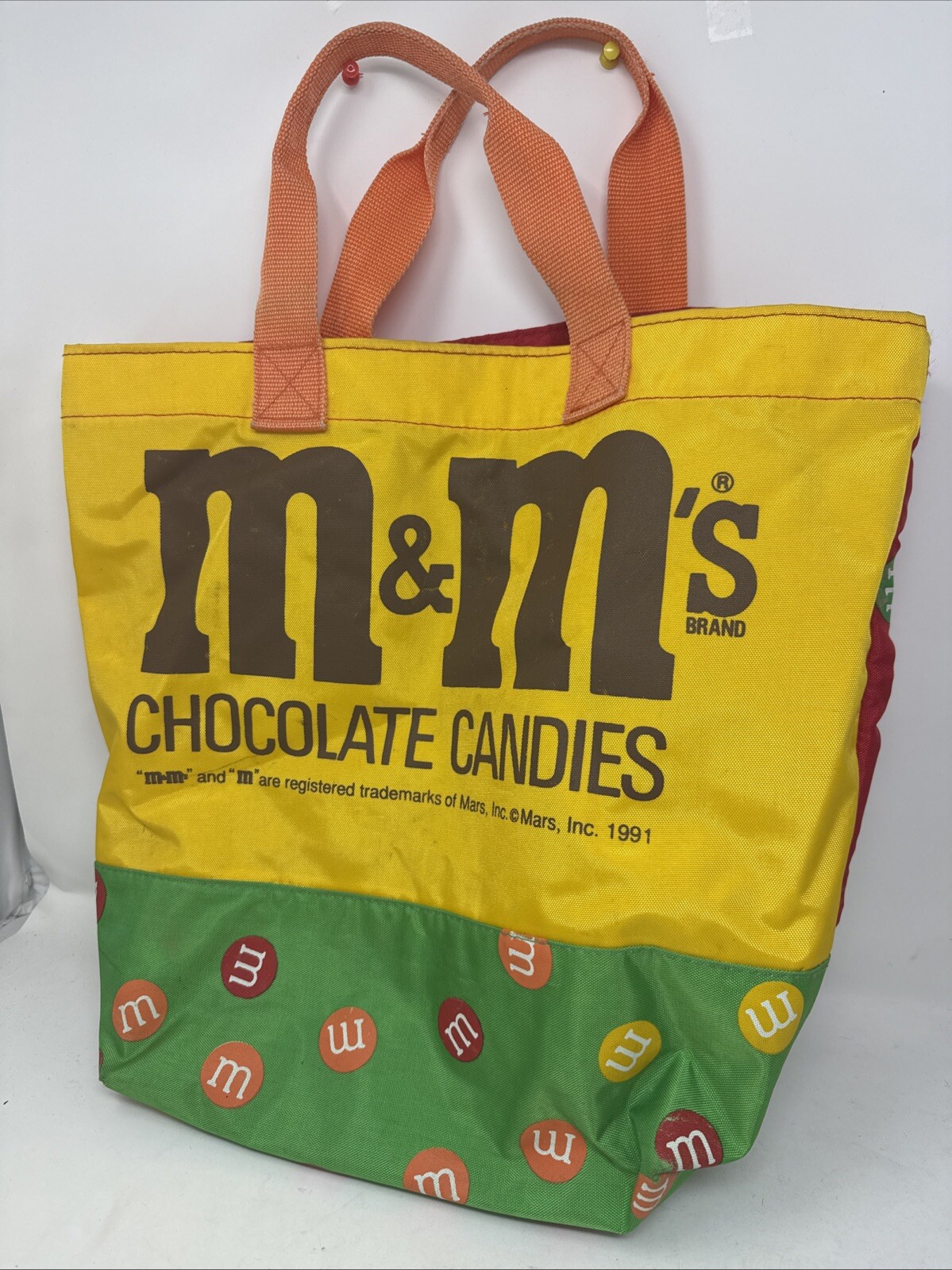 Vintage 1991 M&M's Beach Bag - Tote Bag - Pre-Owned 17" x 9 3/4" x 6 1/4"
