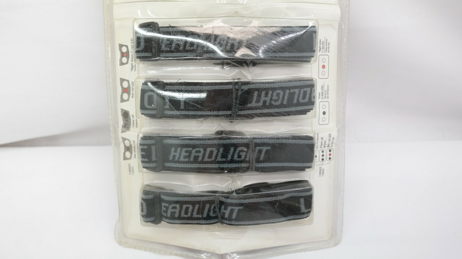 4 Pack 3 LED Headlamp Head Light Flashlights NaS