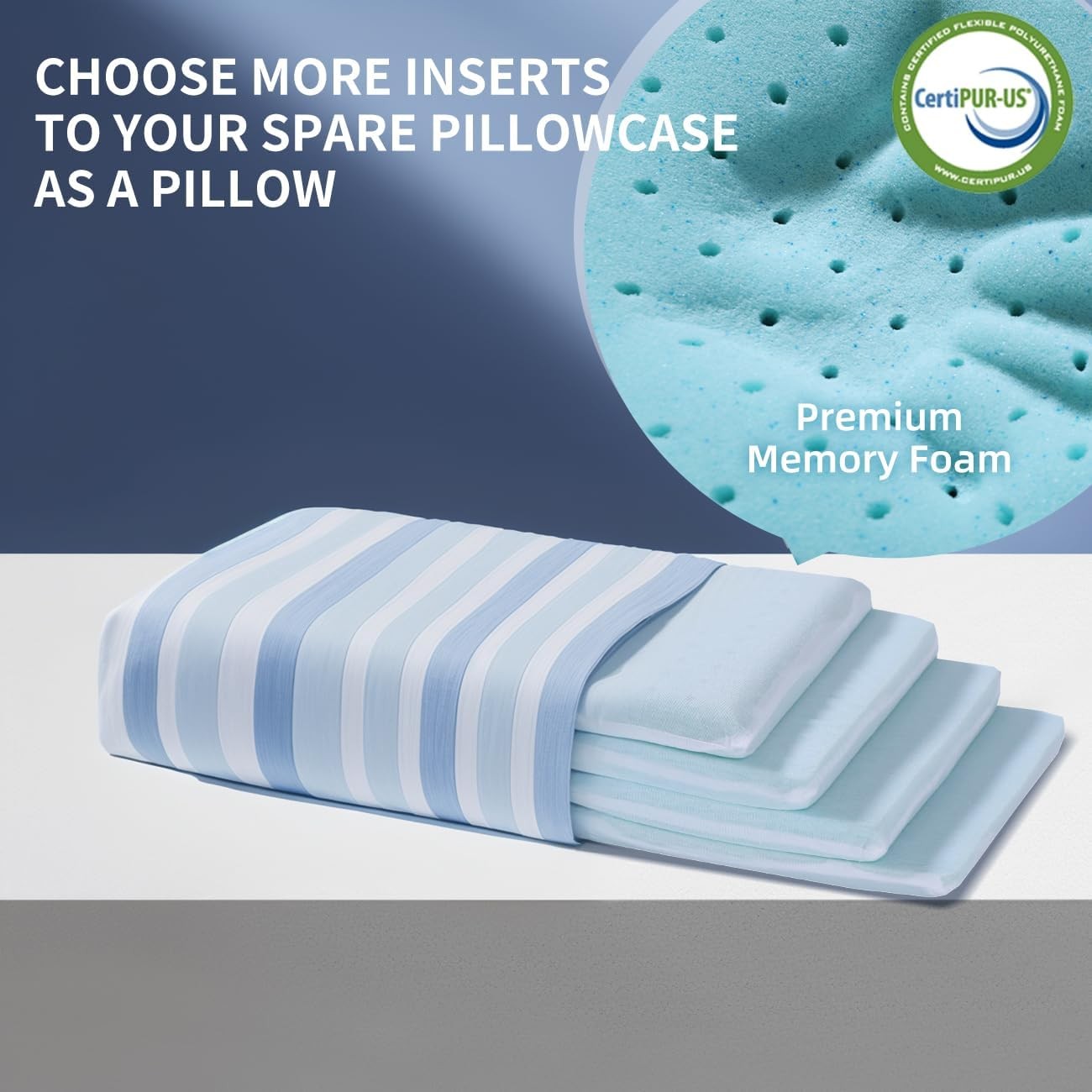 Adjustable Memory Foam Pillow's One Layer - 1 Height 1.2'' Insert