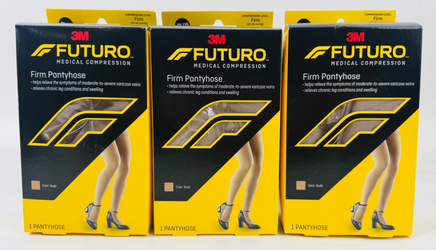 3X Futuro Firm Pantyhose Medical Compression Leg Swelling Relief Nude Plus Size