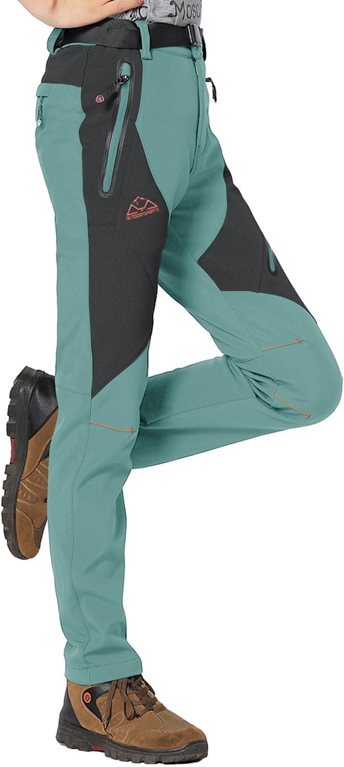 Rdruko Women's Snow Pants Waterproof Insulated Fleece Thermal Ski Hiking Snowboa