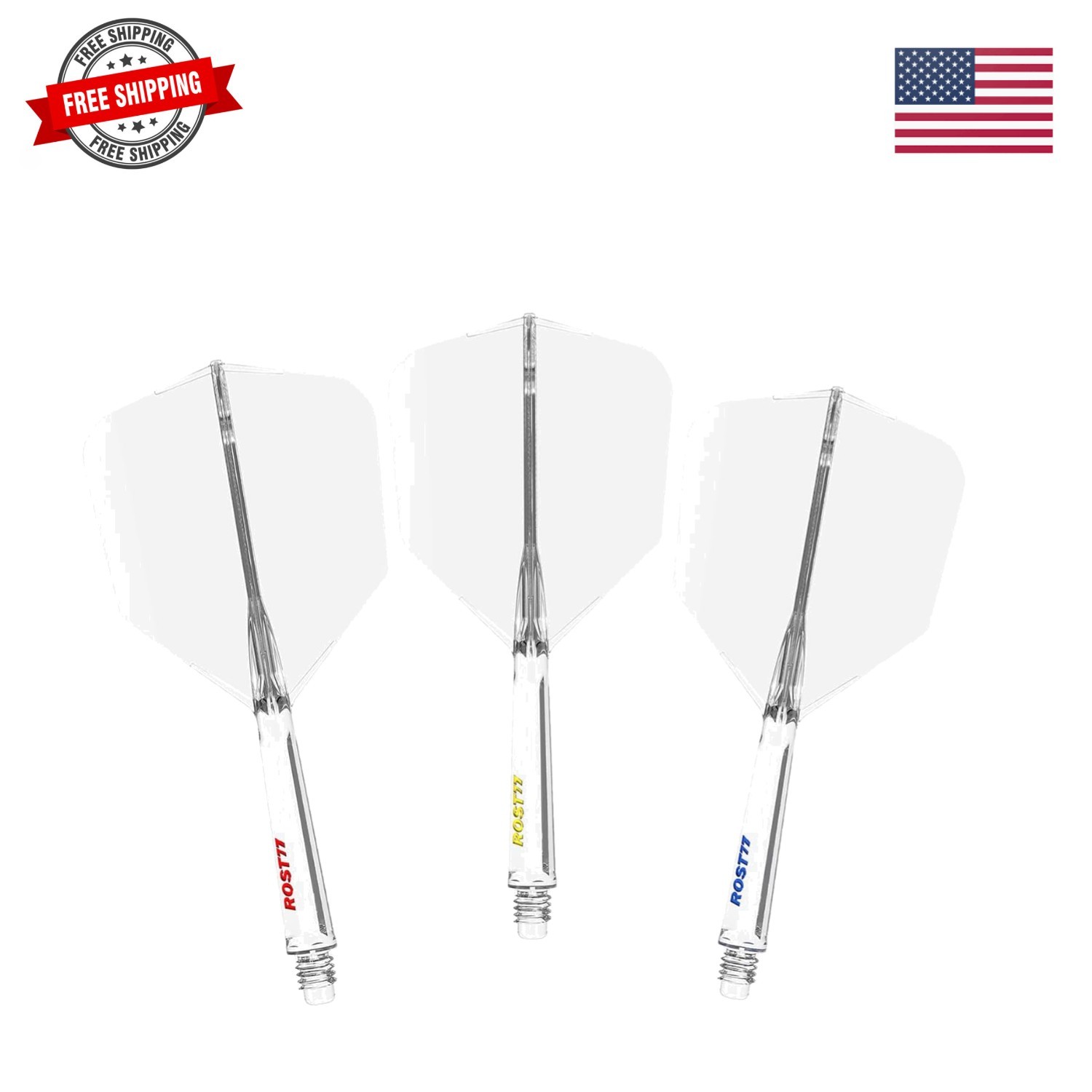 ROST 77 Integrated Dart Shaft and Flight Big Wing Shape,Set of 3