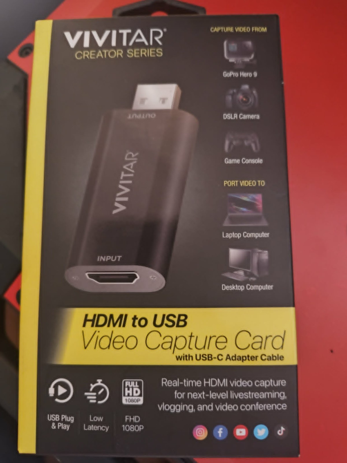 Vivitar Video Capture Card HDMI to USB Plug and Play Low Latency