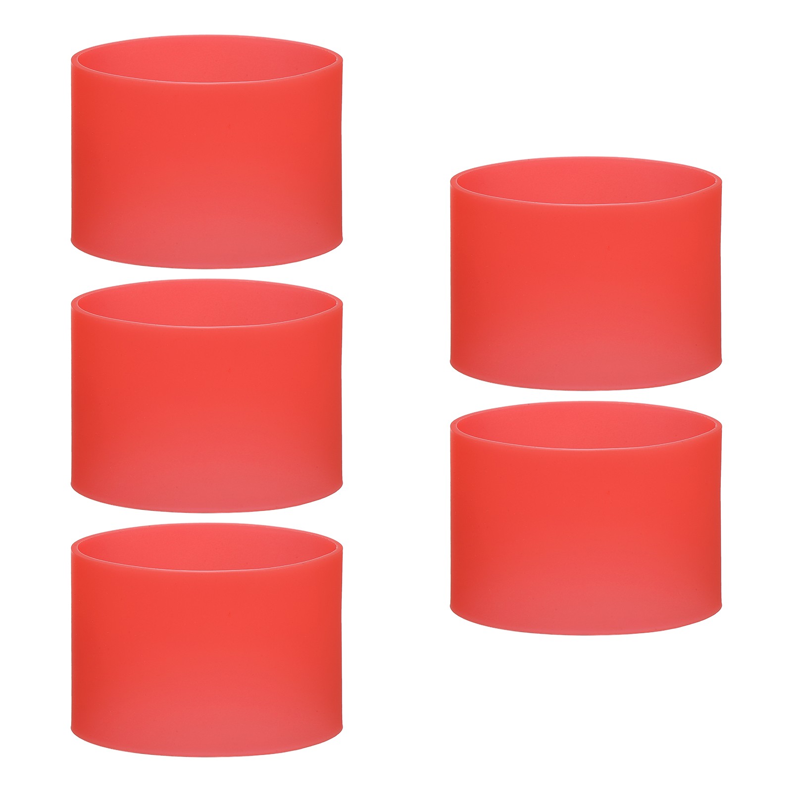 5Pcs Silicone Rubber Bands Non-slip 3.39 Inch for Art, Red