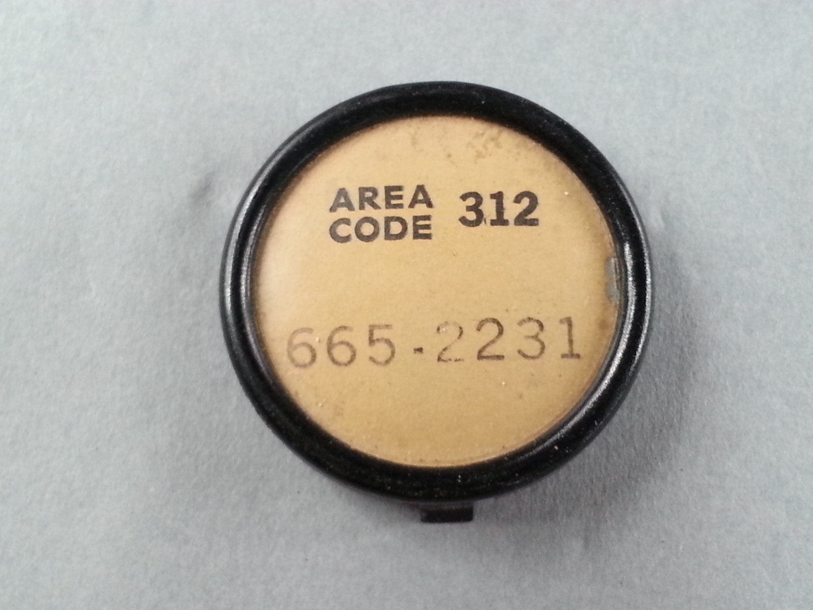 Antique Center Telephone Dial Rotary Number Cover 312-665-2231