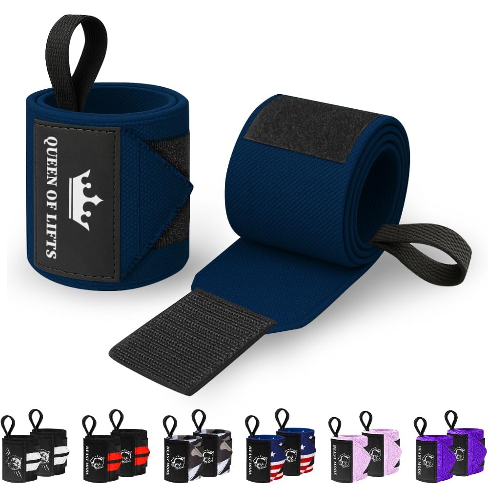 HeavyDuty 18" Weightlifting Wrist Wraps with Thumb Loop for Strength Training