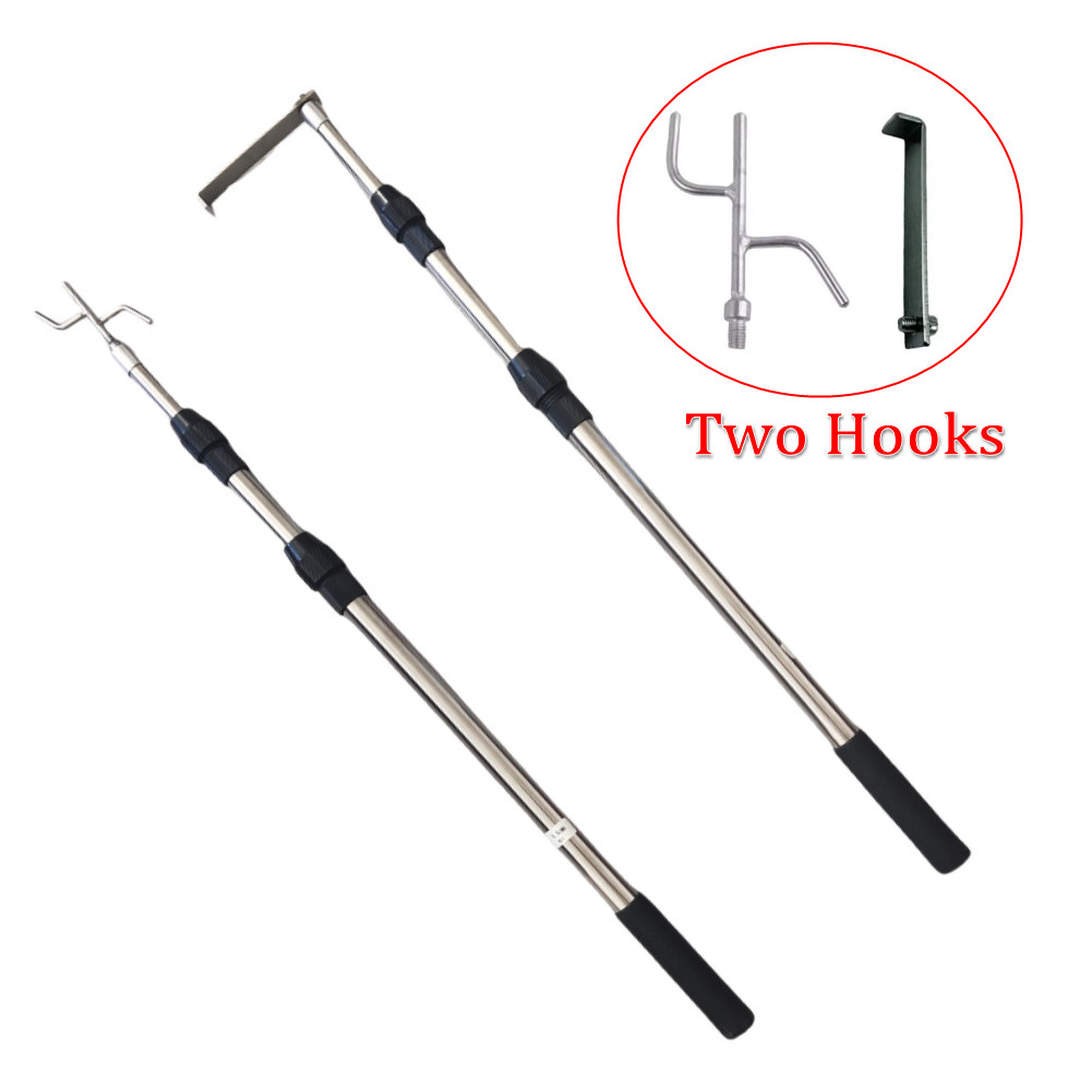 6.3 Ft Truck Cargo Grabber Telescoping Pickup Truck Bed Retriever Tool Two Hooks