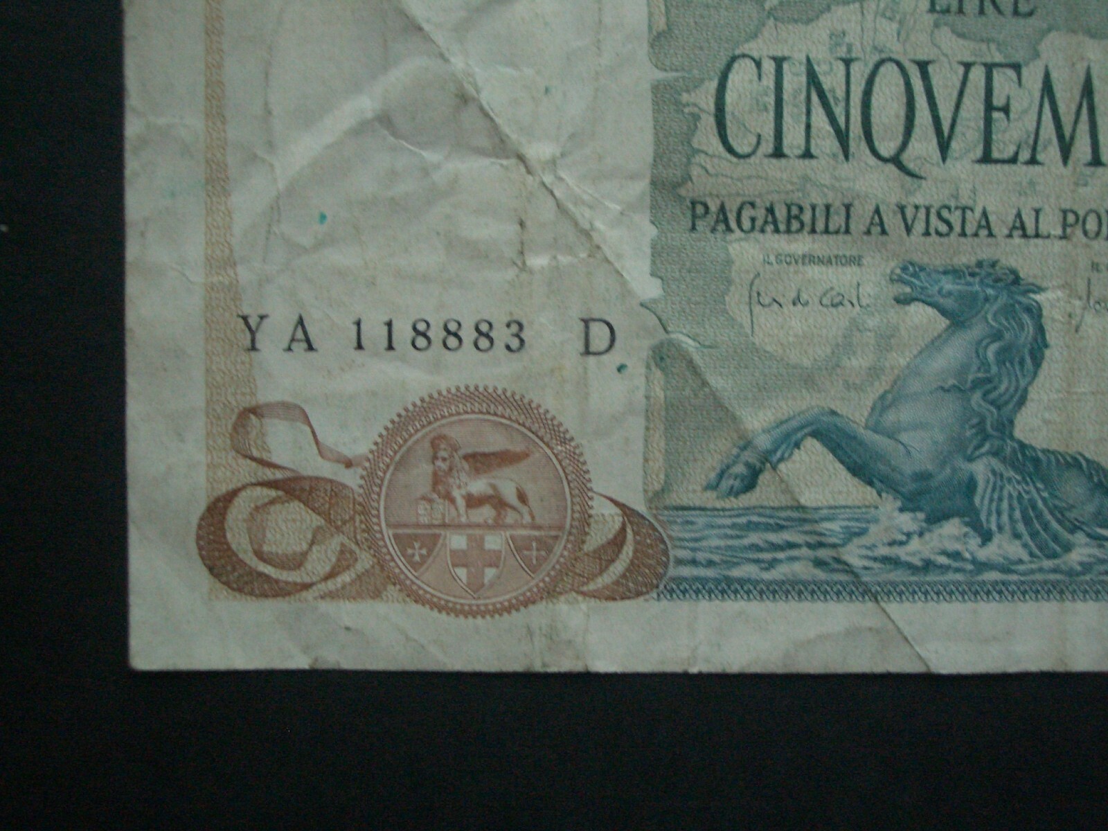 **Collectable 1973 Italy 5000 'NVF' Banknote