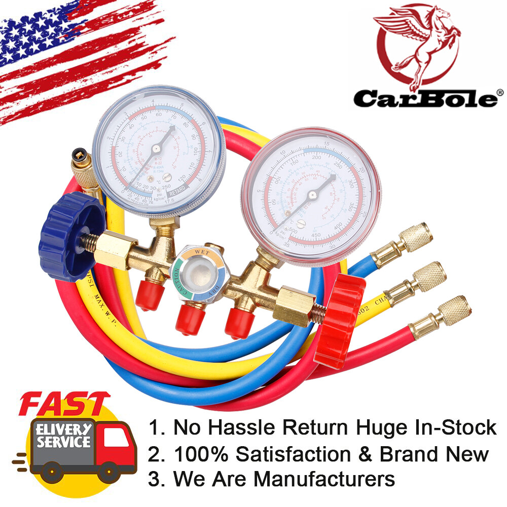 New  AC A/C Manifold Gauge Set Air Conditioner Cooling Hose
