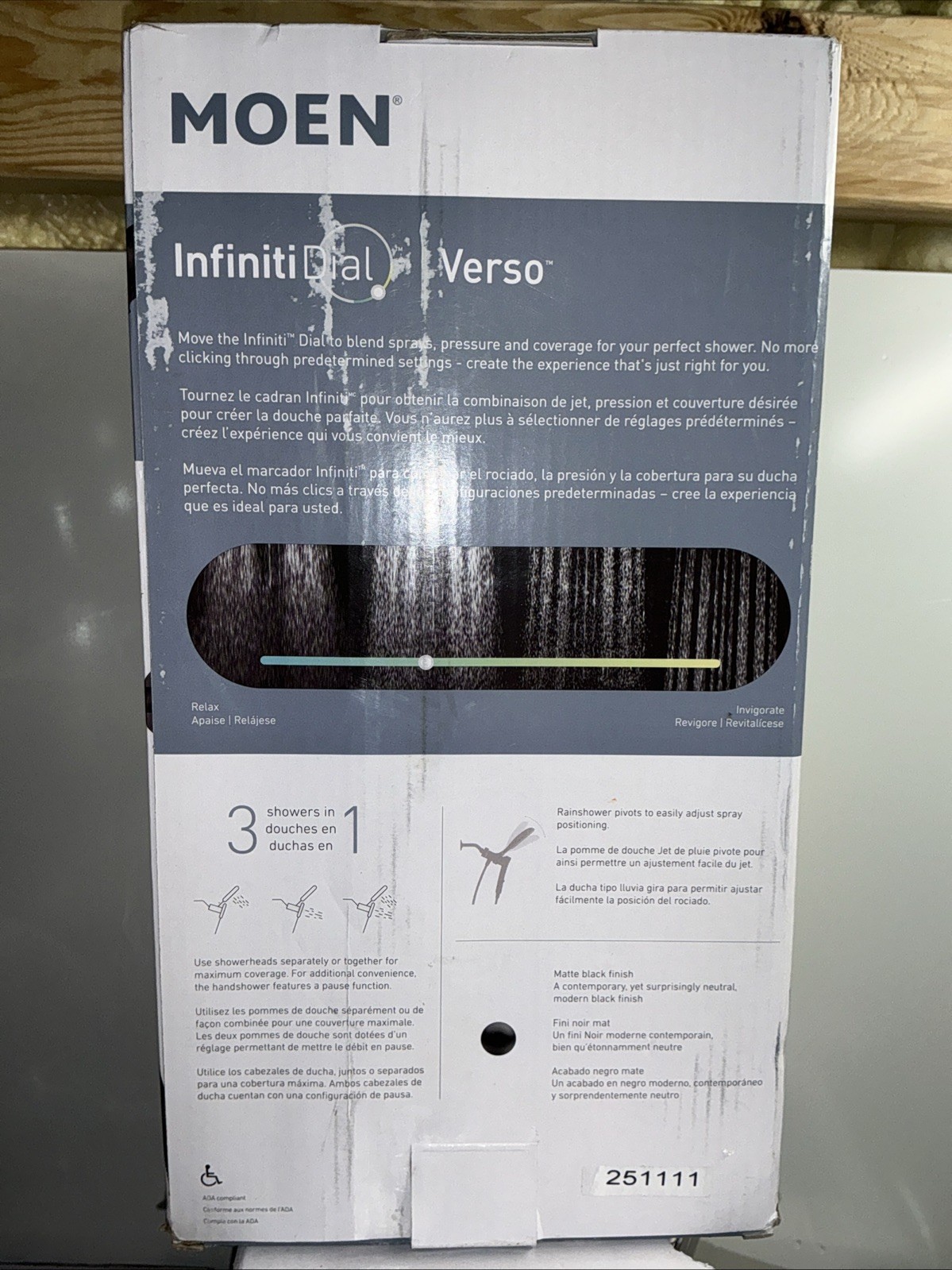 MOEN Verso Magnetix 8-Function 7” Showerhead w Handshower Matte Black 220C2BL