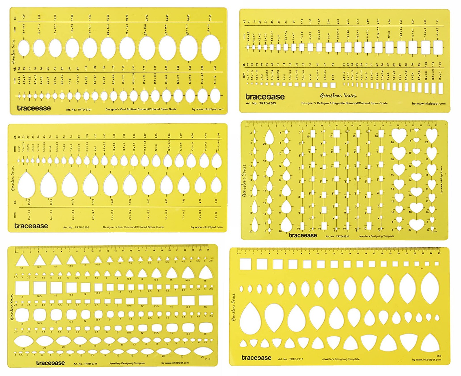Traceease Jewelry Designing Template Drafting Tools Gemstone Multi,Size Jewel...
