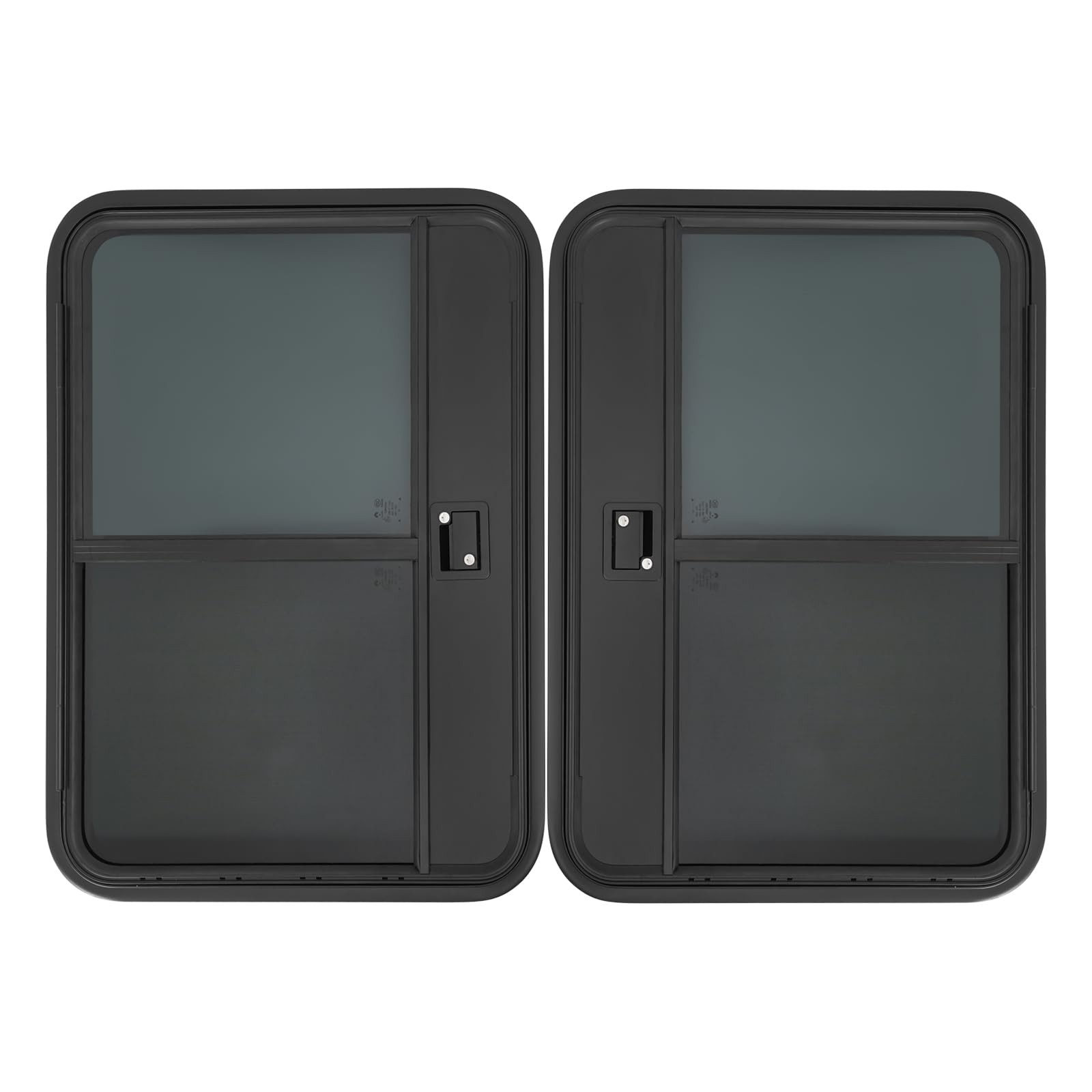 RV Teardrop Trailer Door 28x38 Black Aluminum Alloy Tempered Glass Universal Fit