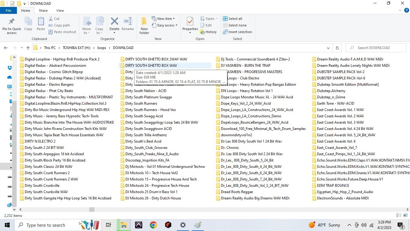 5TB hard drive full of loops, samples, refills, Rex, Native instrument programs