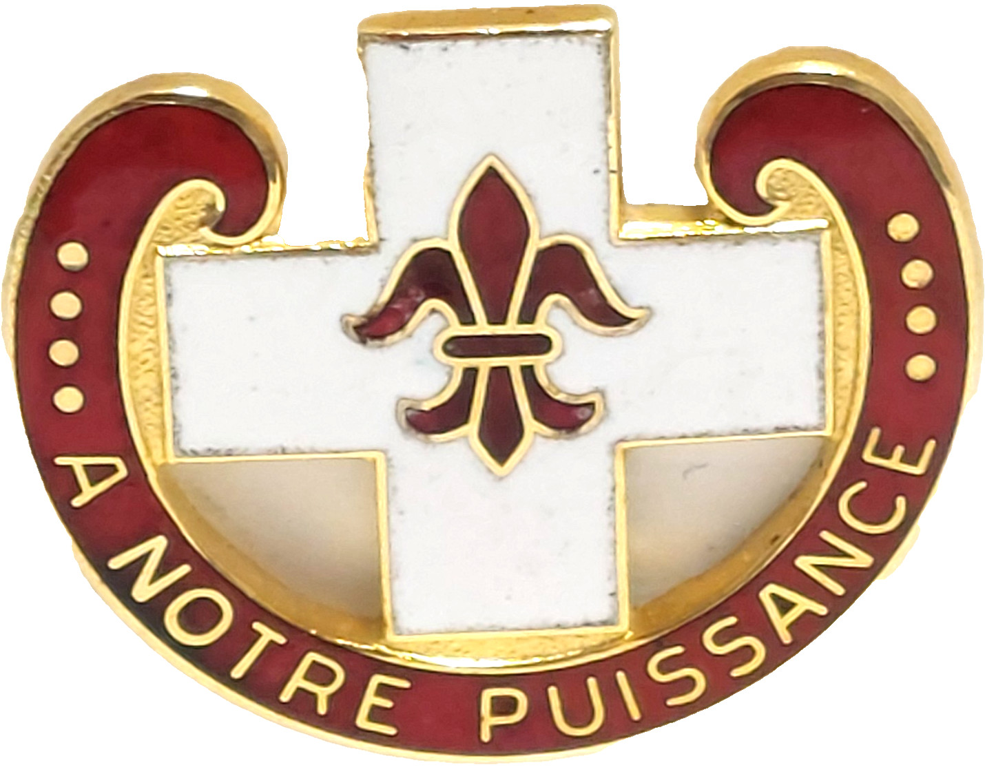 Army DUI 11th Evac Hospital "A Notre Puissance" (S-21) Lapel Pin