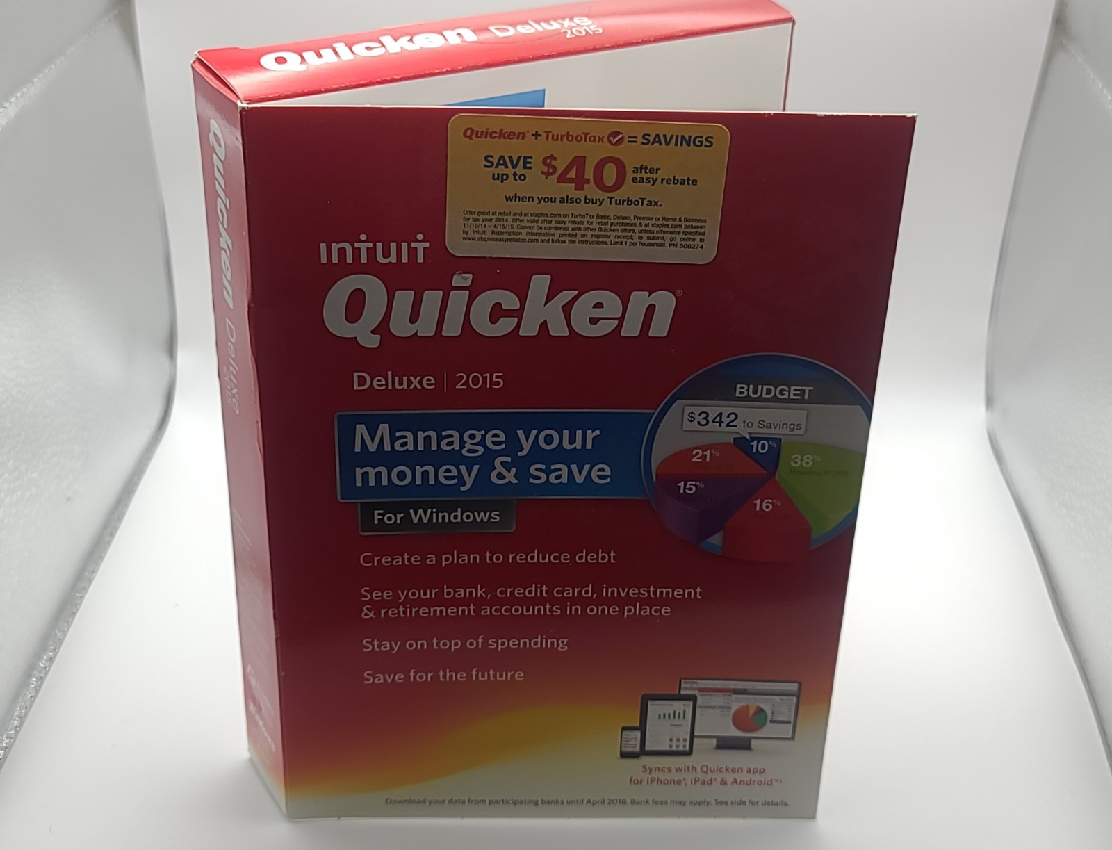 Intuit Quicken Deluxe 2015 Manage Your Money & Save software for Windows OS