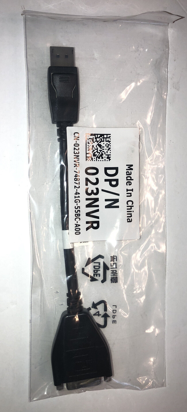 LOT of 5 - Genuine Dell DisplayPort DP to DVI Video Adapter 023NVR 23NVR - NEW !