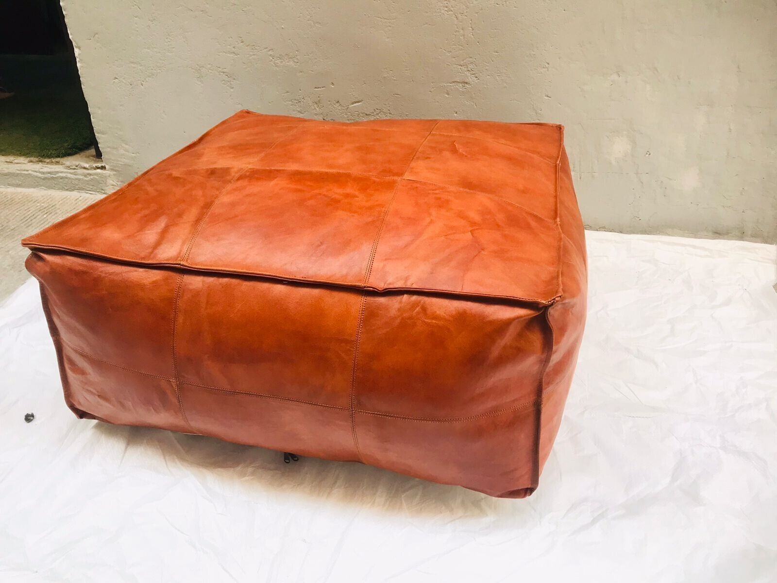 Luxury Moroccan Leather Ottoman Pouffe Genuine Footstool Amazing Quality Unstuff