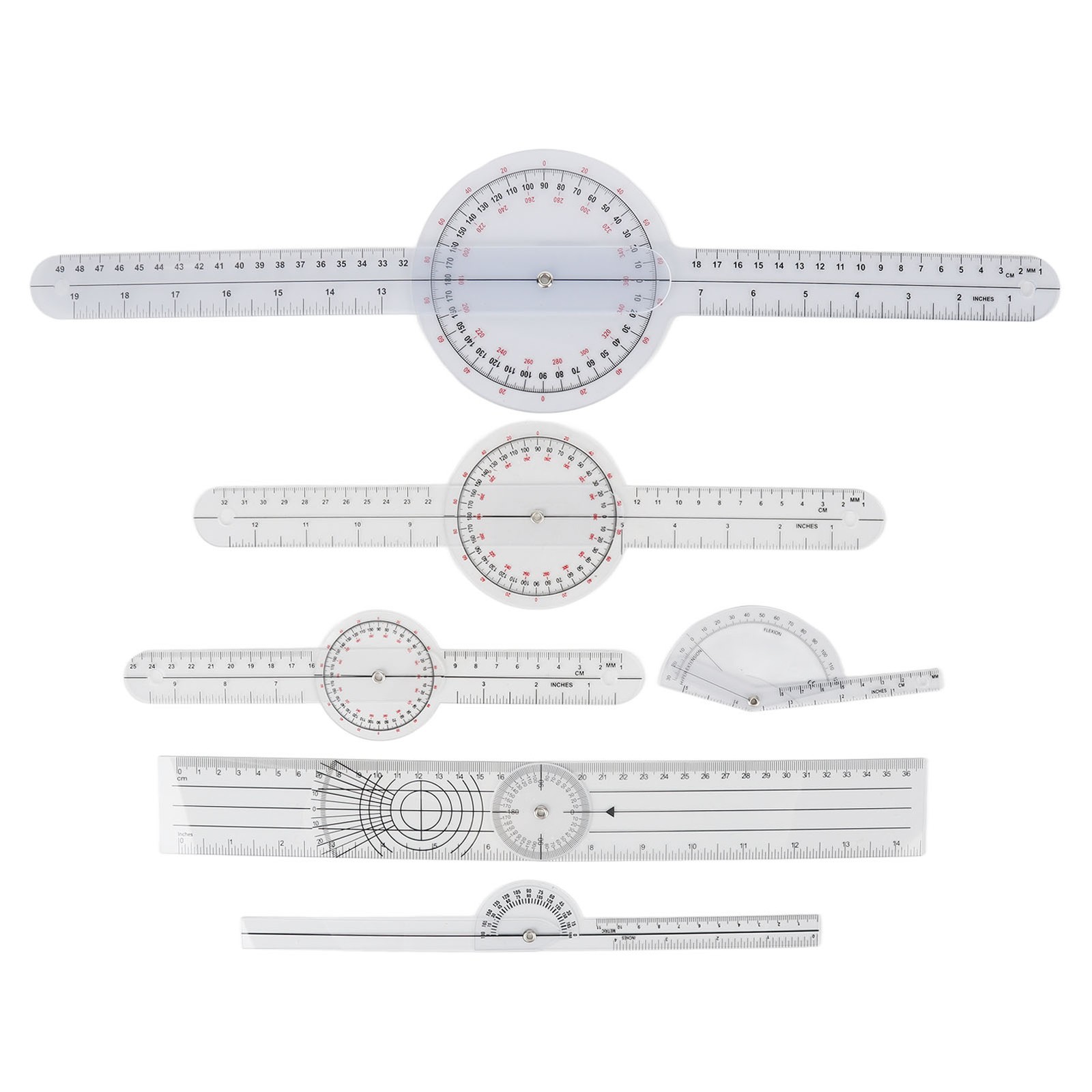 6Pcs Spinal Goniometer Joint Angle Protractor Ruler For Joint Recovery