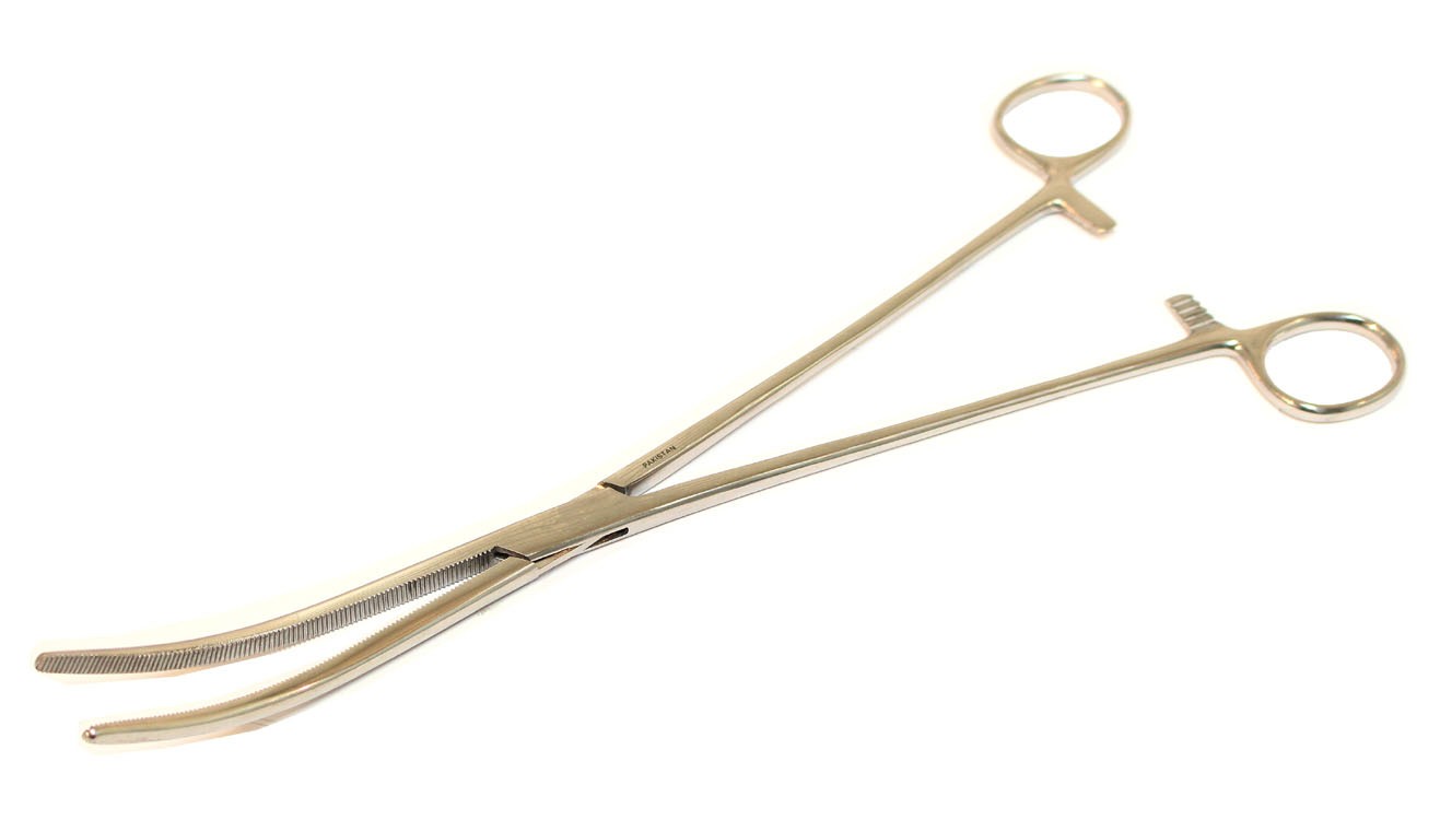 BDeals 12"" Curved Hemostat Forceps   Extra Long Locking Clamp Stainless Steel