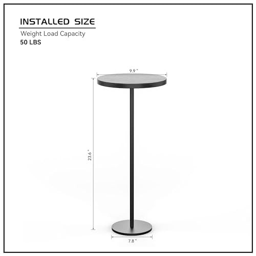 Black Metal Round Side Table - 9.99" x 9.9" - Small Side Table