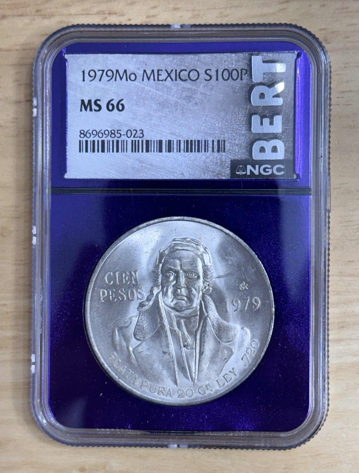 Mexico 1979 Mo 100 Pesos Silver Coin KM#483 .720 Fineness RD NGC MS66