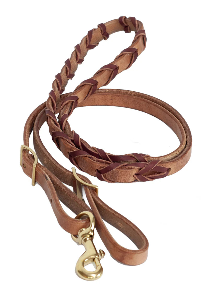 3/4" Laced Harness Leather Barrel Rein (Natural)