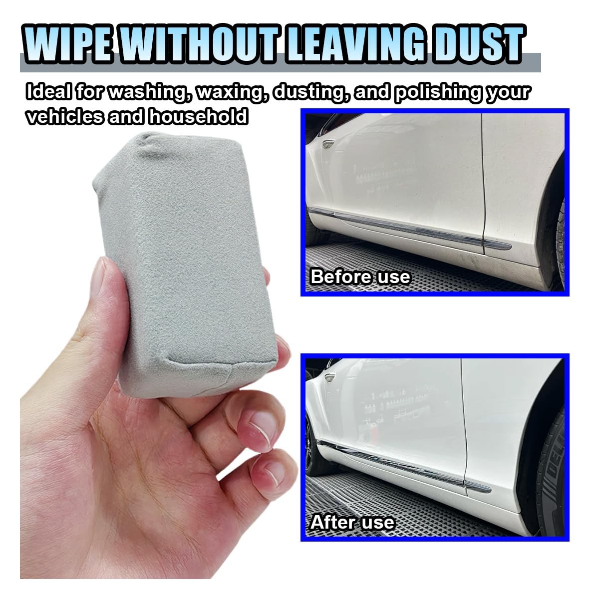 Suede Microfiber Applicator Pad, Ceramic Coating Sponge 2PCS, Gray
