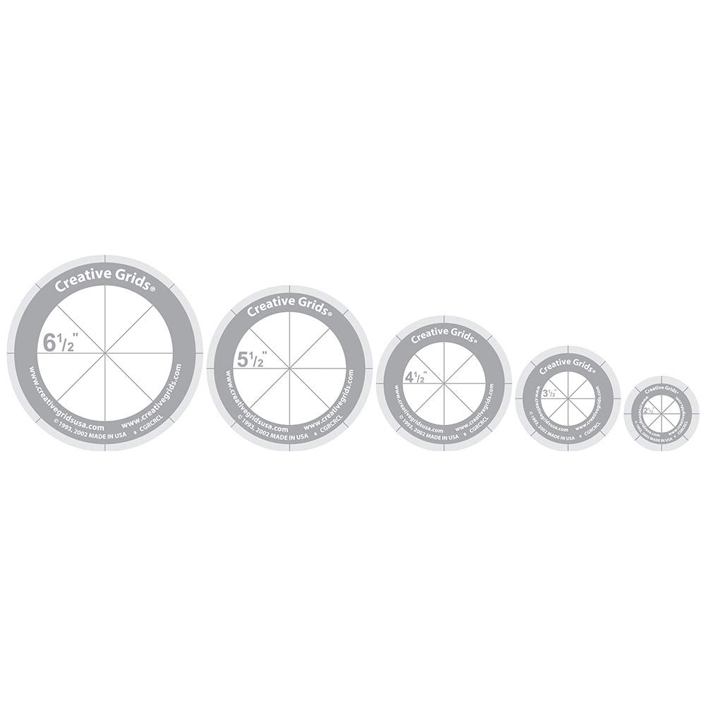 Creative Grids Quilt Ruler Circles Set - 5 Discs with Grips (CGRCRCL)