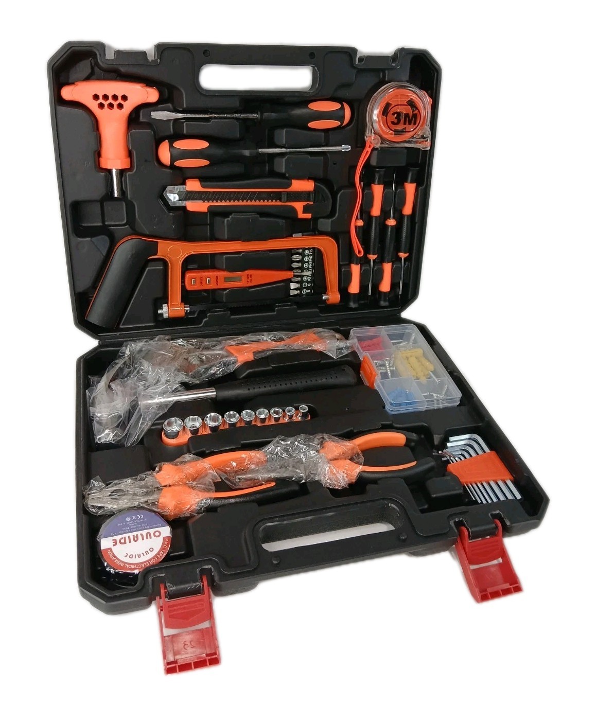 Oulaide Orange Tool Kit with Hard Carrying Case