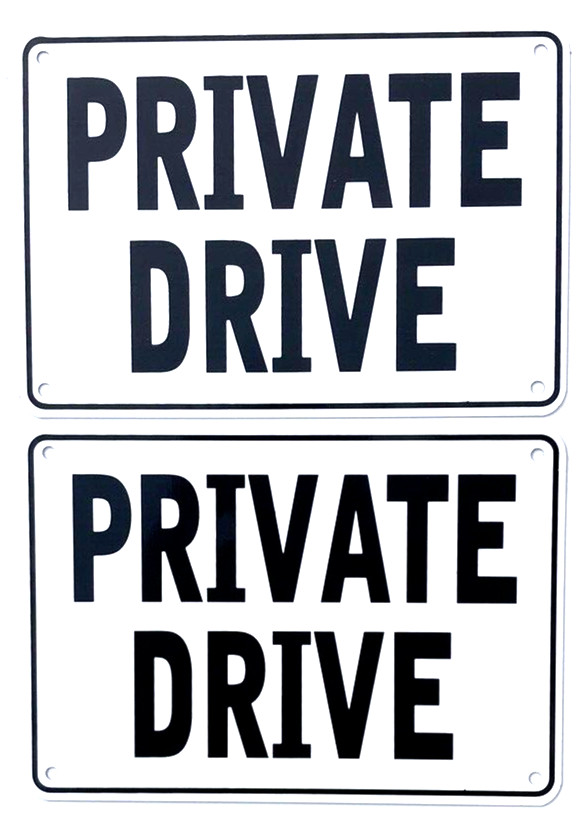 "PRIVATE DRIVE" 10" x 7" Warning Signs, 2 Sign Set, Heavyweight Aluminum