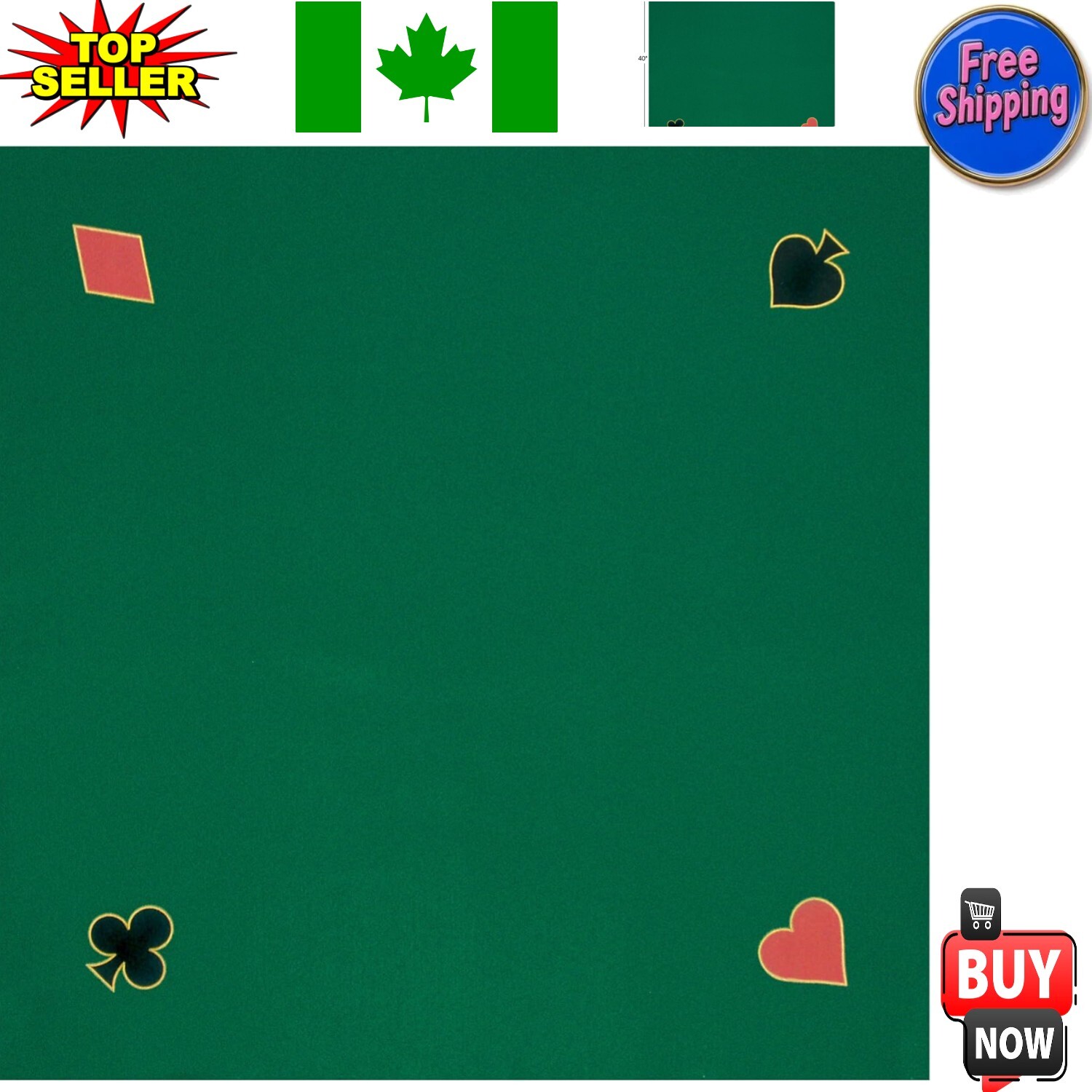 Customizable Poker Green Felt 40-Inch Surface – Elevate Your Gaming Experience