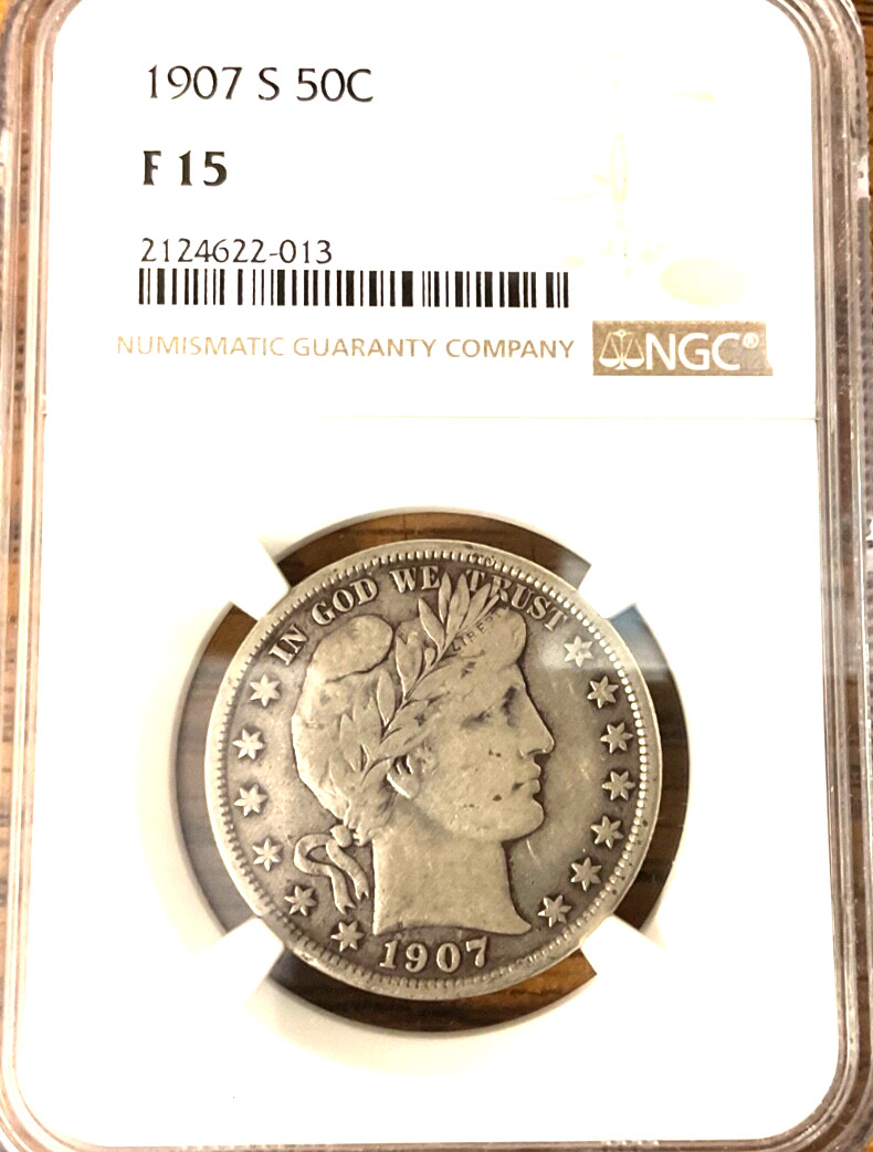 1907-S  Barber Half tDollar. NGC F15.