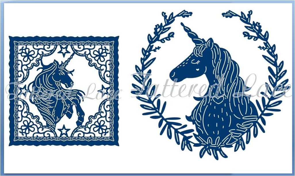 New -Tattered Lace Cutting Dies ~ Unicorn Tapestry & Unicorn Wreath  dies COMBO