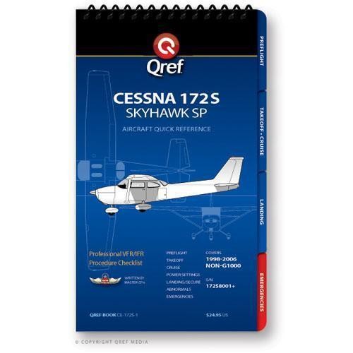 NEW Qref Cessna 172S (1998-2006) Pilot Aircraft Procedures Checklist Flip Book