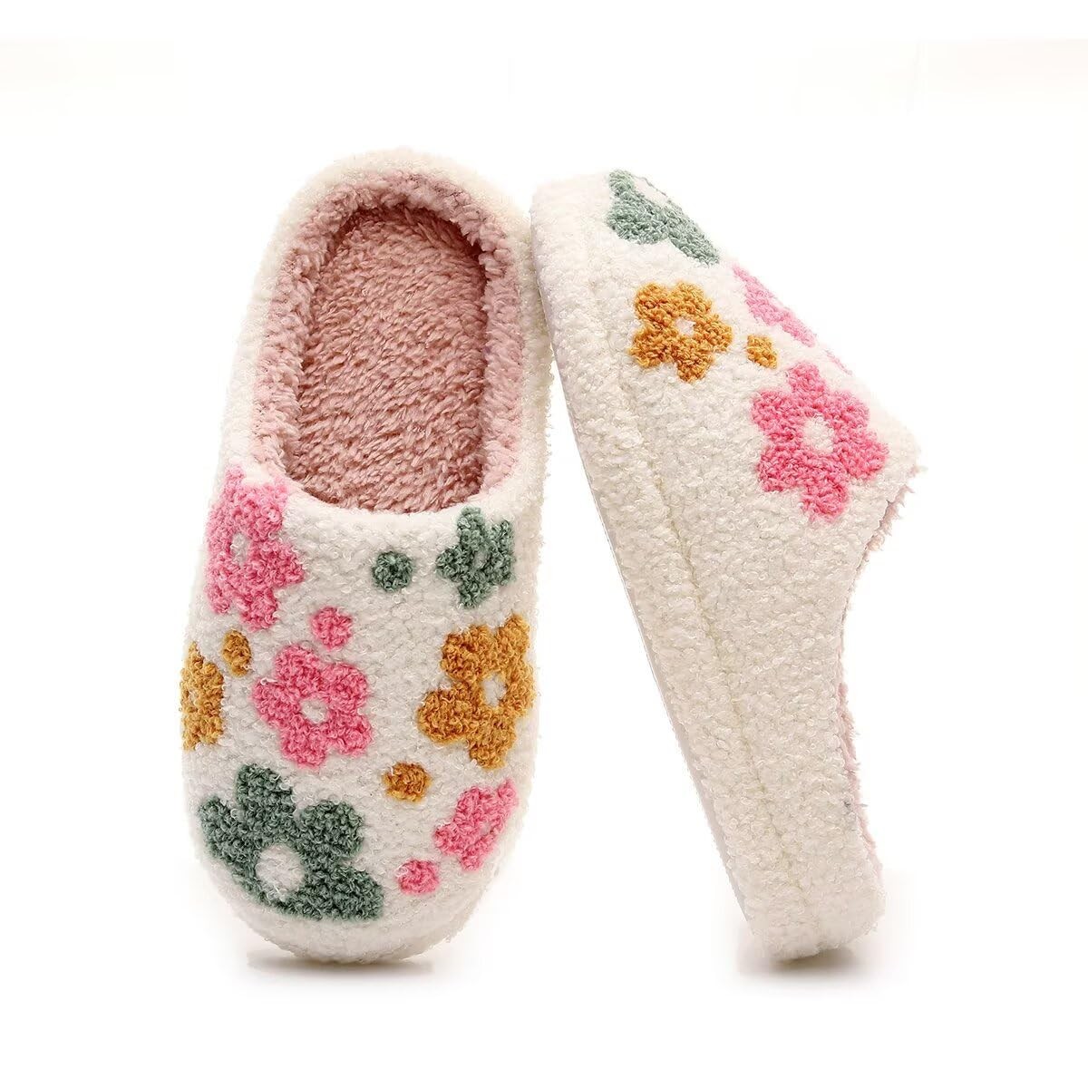 ECNOTX Flower Slippers for Women Men Holiday Plush Colorful Cute Animal Carto...